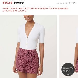 Loft animal print shorts